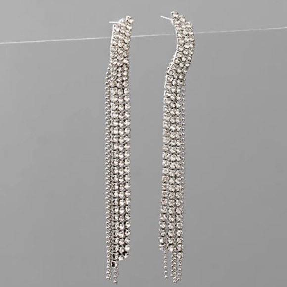 Crystal Fringe Earrings - Picture 1 of 1